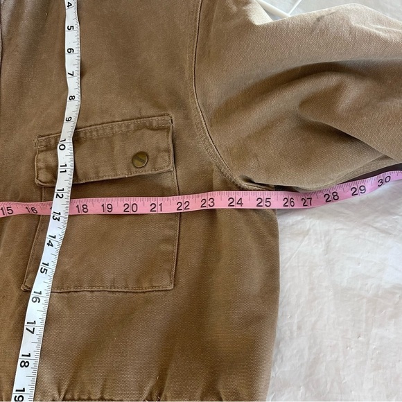 CARHARTT VTG 90s Distressed Canvas Blanket Lined Barn Chore Jacket Brown XL USA - Picture 15 of 16
